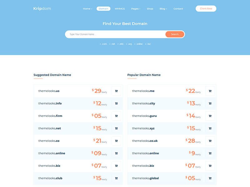 Domain Page