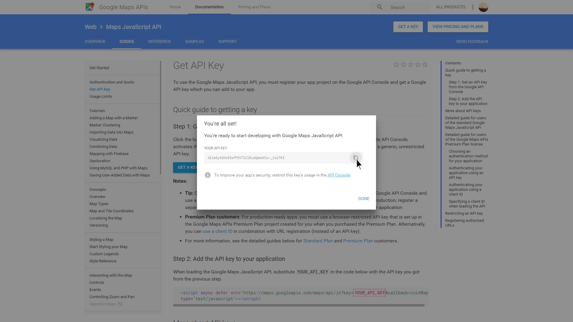 google map default settings