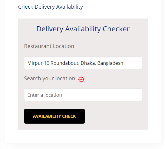 food delivery website